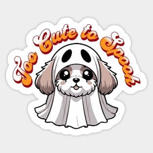 Halloween Shih Tzu Too Cute to Spook Cute Shih Tzu Ghost Sticker